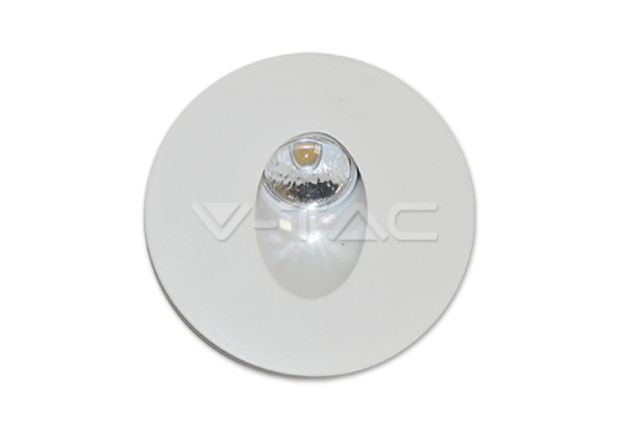 FARETTO LED 3W IP20 ROTONDO LUCE BIANCA NATURALE 4500K V-TAC VT-1109 1208 